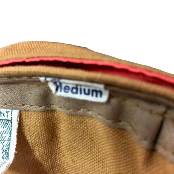 Vintage Dri-Duck Hunting Hat Mens M Used Ear Flaps Safety Orange Fold Over Rever - Picture 8 of 10